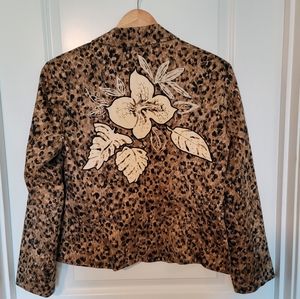 MULTIPLES office jacket/suit/blazer for women sz Large animal print